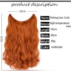 No Clip Synthetic Wave Hair Extensions Invisible Curly wig Heat Resistance 32”